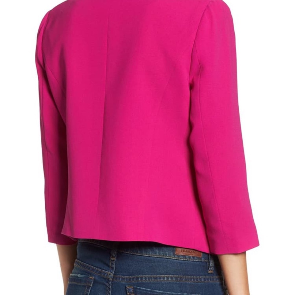 Mural Curve Open Front Shawl Collar Blazer XS pink - Picture 4 of 8